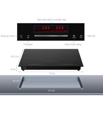 Bếp từ đôi Junger MK-22 lắp âm