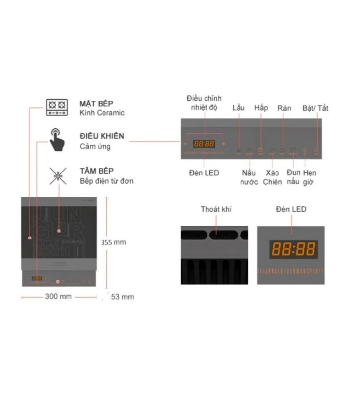 Bếp từ đơn Junger CEJ-106-I di động