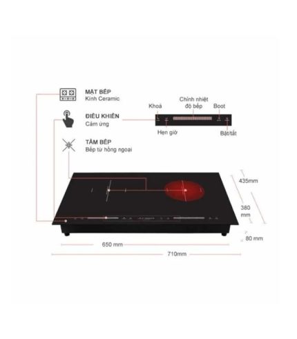 Bếp từ kết hợp hồng ngoại Junger CEJ-204-IF