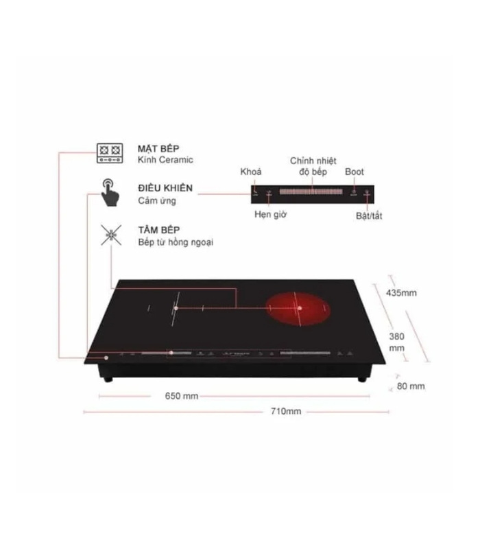 Bếp từ kết hợp hồng ngoại Junger CEJ-204-IF