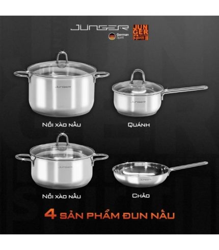 Bộ nồi Inox Junger JC-200 cao cấp 7 chi tiết