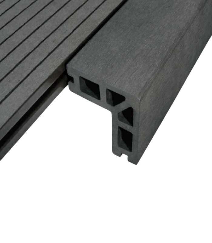 Nẹp V Viền Sàn Gỗ Ngoài Trời AWood SA60x25 Dark Grey