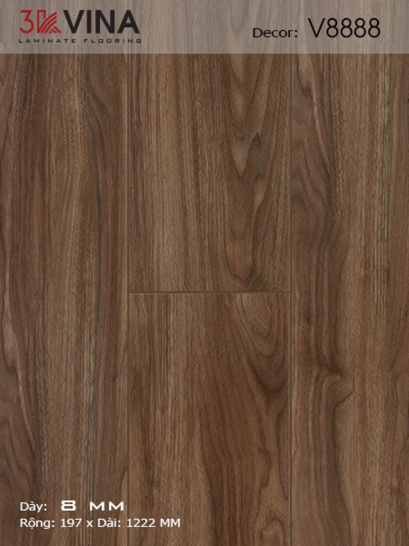 Sàn Gỗ 3K VINA 8mm V8888