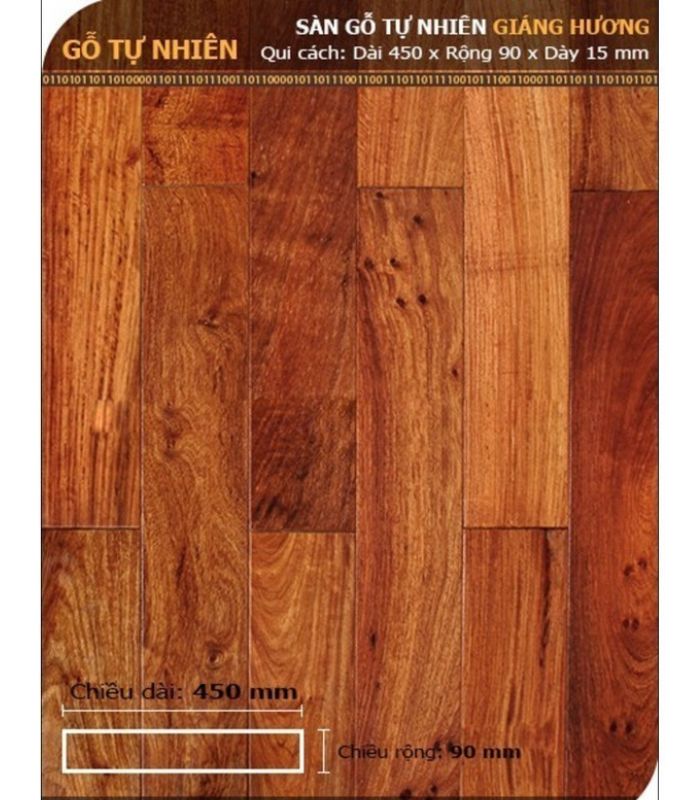 Sàn Gỗ Giáng Hương 15mm GH 450mm