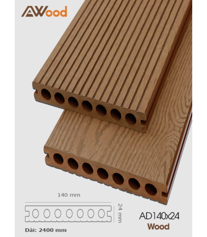 Sàn Gỗ Ngoài Trời AWood AD140x24 Wood