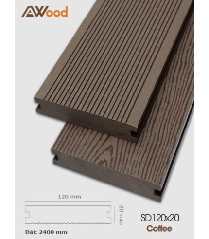 Sàn Gỗ Ngoài Trời AWood ASD120x20 Coffee