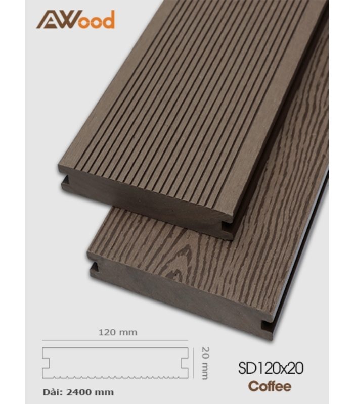 Sàn Gỗ Ngoài Trời AWood ASD120x20 Coffee
