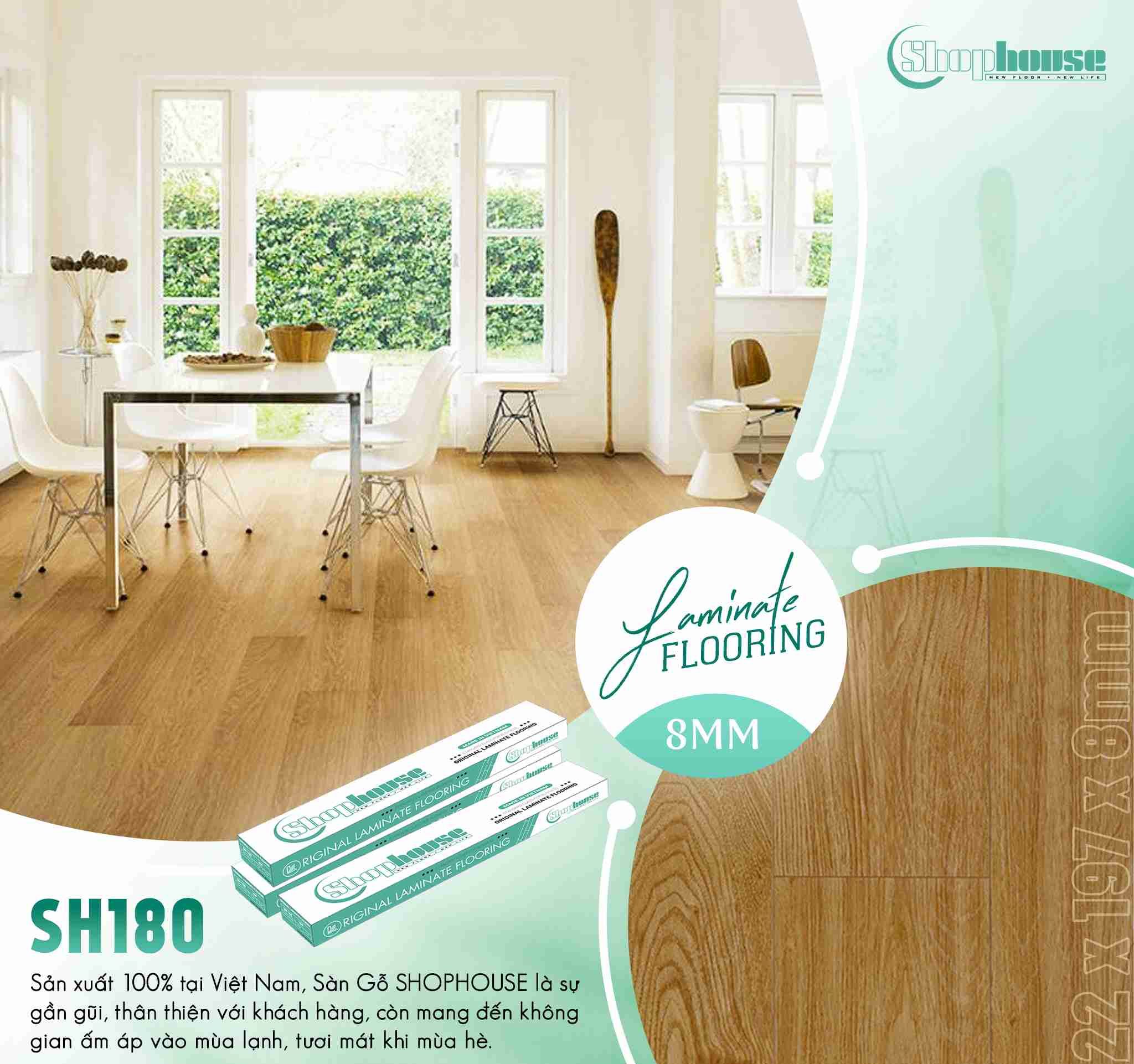 Sàn Gỗ ShopHouse 8mm SH180