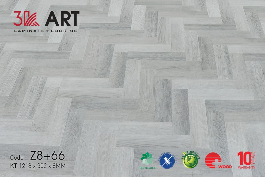 Sàn Gỗ Xương Cá 3K ART 8mm Z8+66