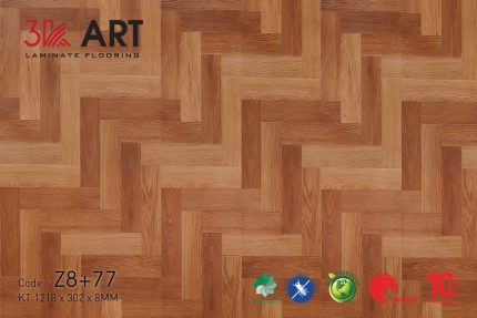 Sàn Gỗ Xương Cá 3K ART 8mm Z8+77
