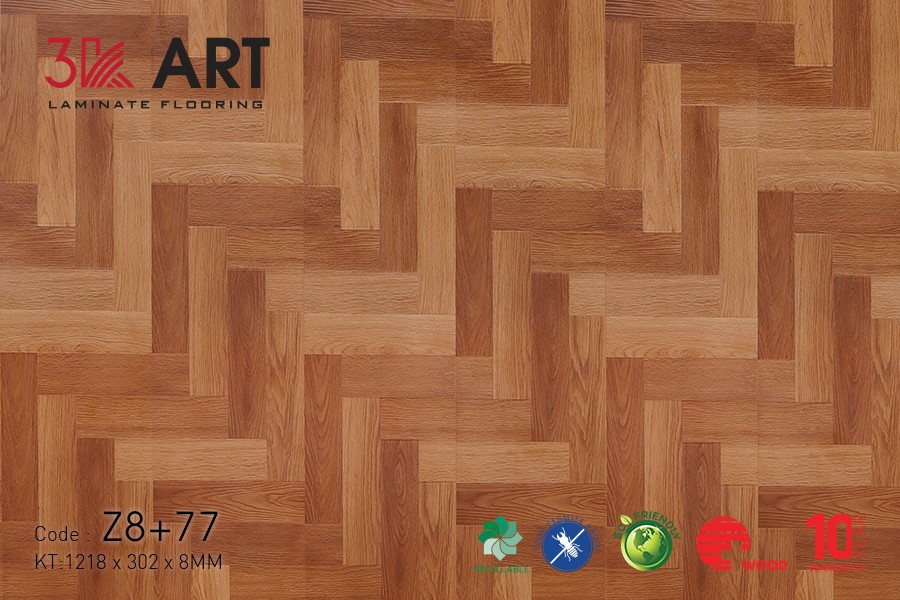 Sàn Gỗ Xương Cá 3K ART 8mm Z8+77