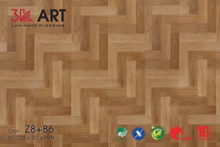 Sàn Gỗ Xương Cá 3K ART 8mm Z8+86