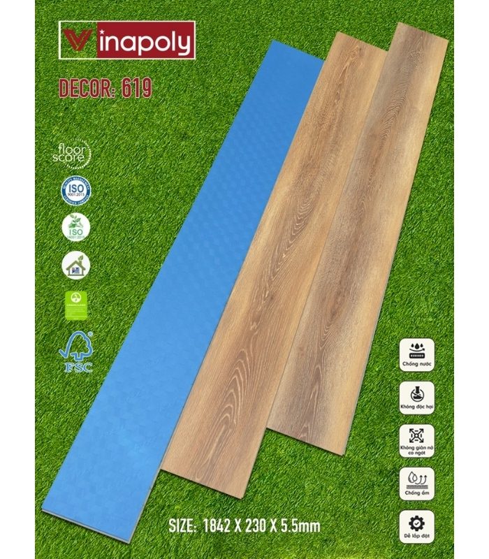 Sàn nhựa SPC Vinapoly 5.5mm 619
