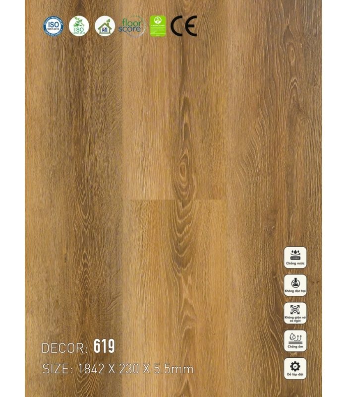 Sàn nhựa SPC Vinapoly 5.5mm 619