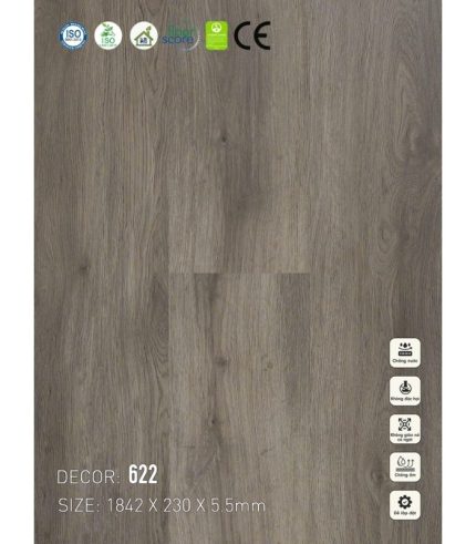 Sàn nhựa SPC Vinapoly 5.5mm 622