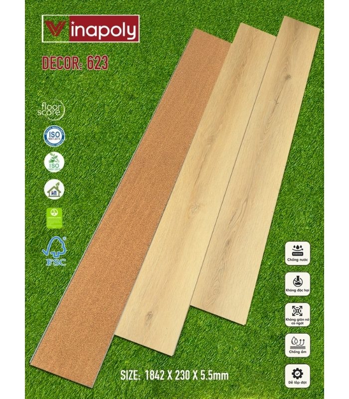 Sàn nhựa SPC Vinapoly 5.5mm 623