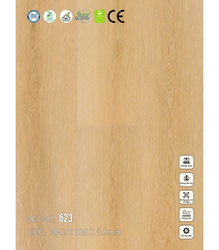 Sàn nhựa SPC Vinapoly 5.5mm 623