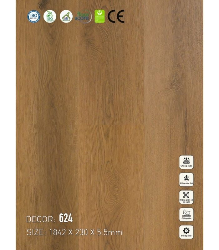 Sàn nhựa SPC Vinapoly 5.5mm 624