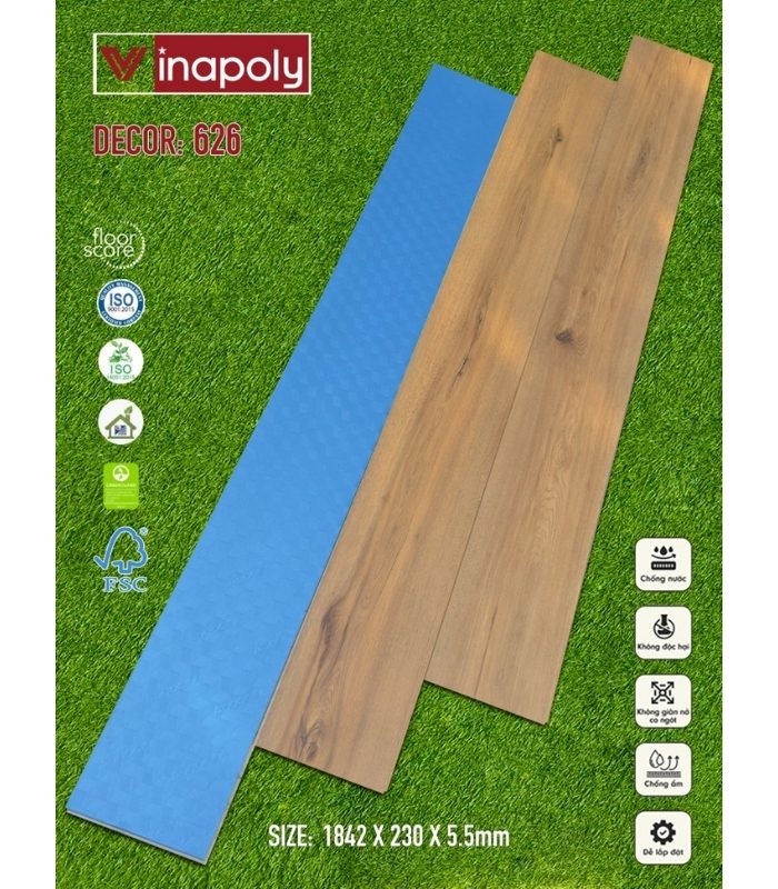 Sàn nhựa SPC Vinapoly 5.5mm 626