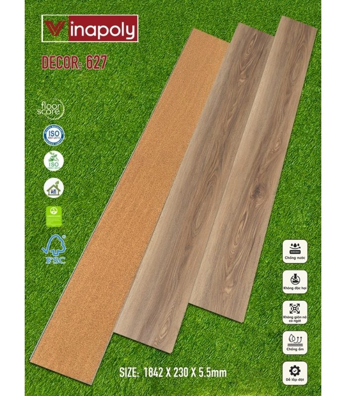 Sàn nhựa SPC Vinapoly 5.5mm 627