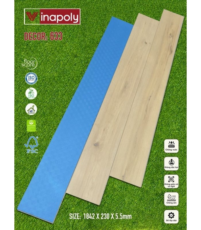 Sàn nhựa SPC Vinapoly 5.5mm 633