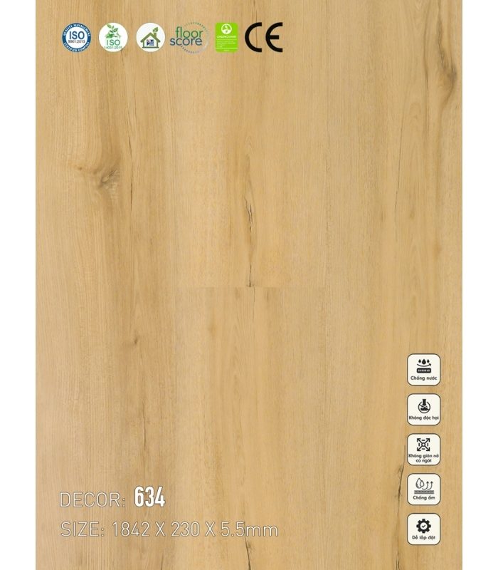 Sàn nhựa SPC Vinapoly 5.5mm 634