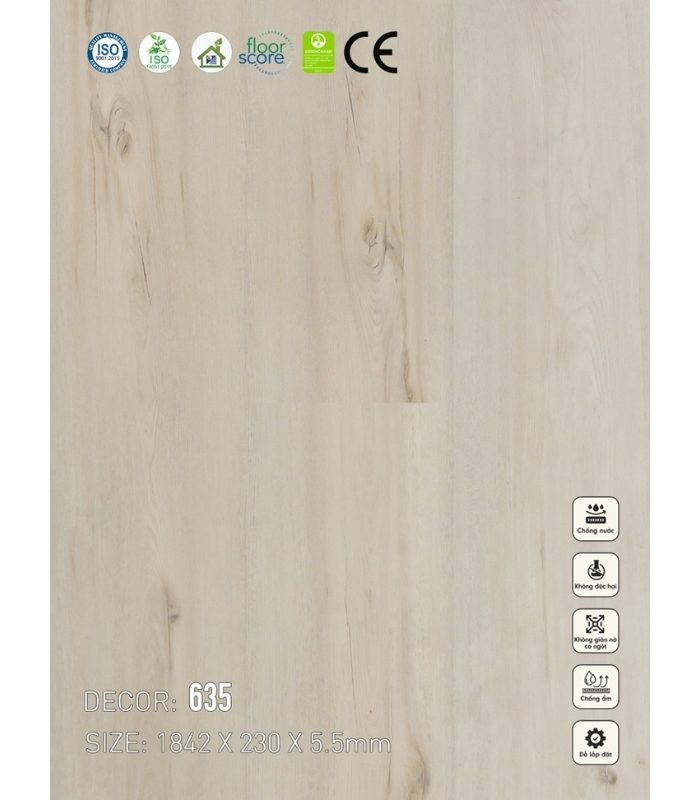 Sàn nhựa SPC Vinapoly 5.5mm 635