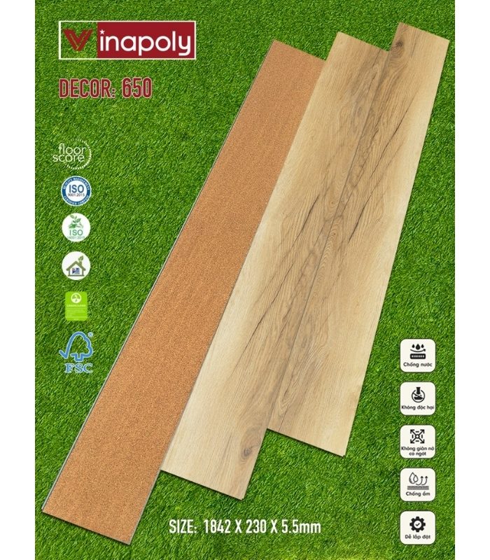 Sàn nhựa SPC Vinapoly 5.5mm 650