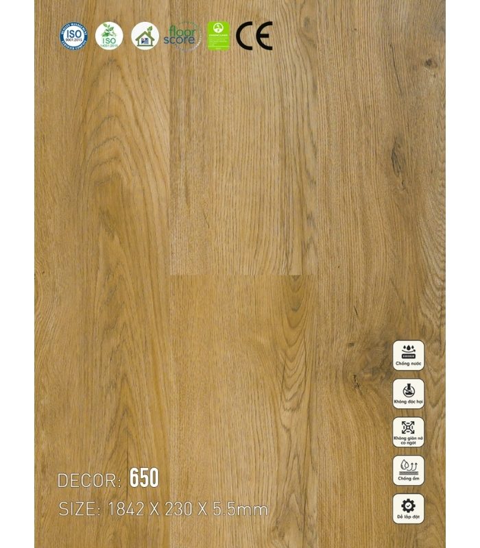 Sàn nhựa SPC Vinapoly 5.5mm 650