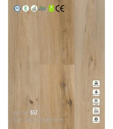 Sàn nhựa SPC Vinapoly 5.5mm 652