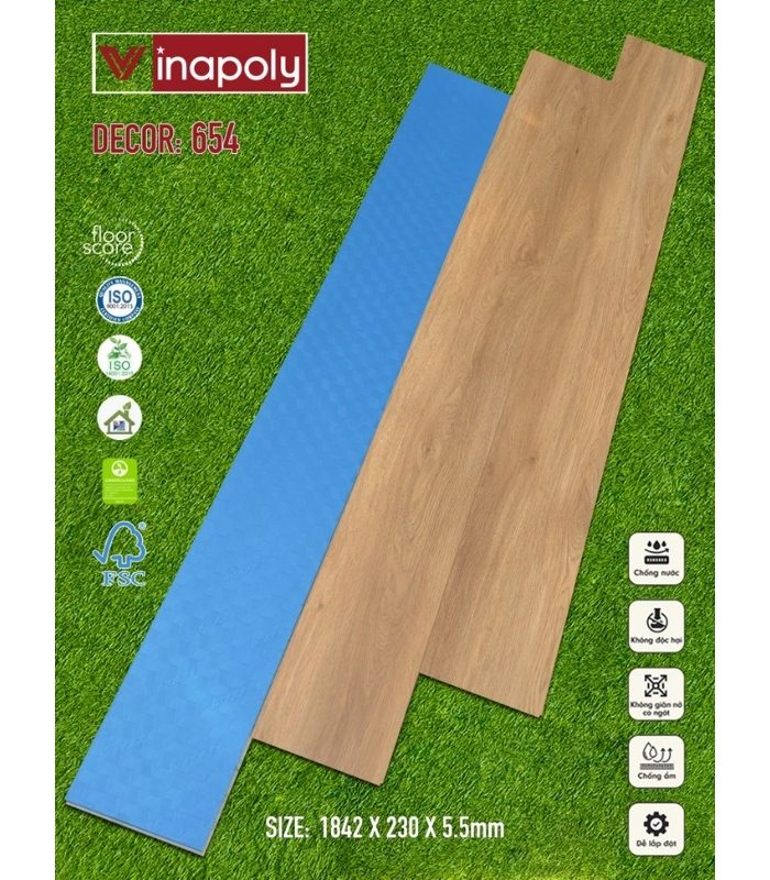 Sàn nhựa SPC Vinapoly 5.5mm 654