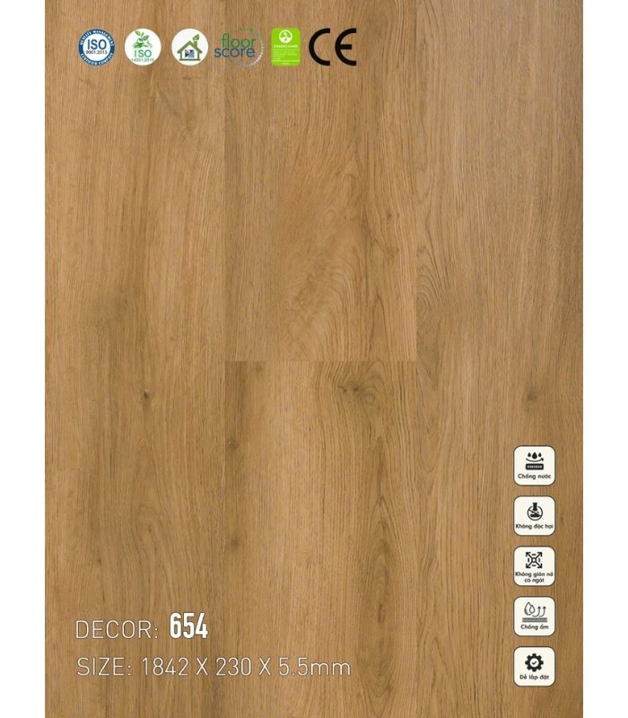 Sàn nhựa SPC Vinapoly 5.5mm 654