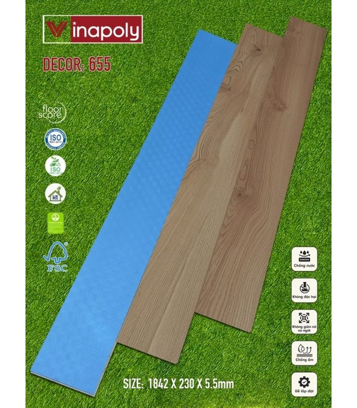 Sàn nhựa SPC Vinapoly 5.5mm 655