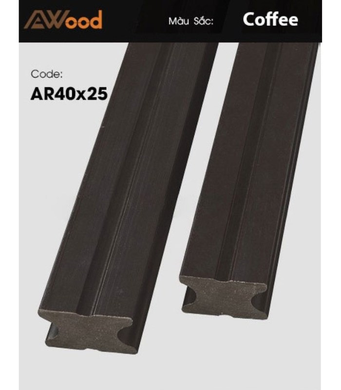 Thanh Đà Gỗ Nhựa Ngoài Trời AWood AR40x25