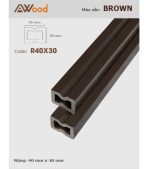 Thanh Đà Gỗ Nhựa Ngoài Trời AWood R40x30