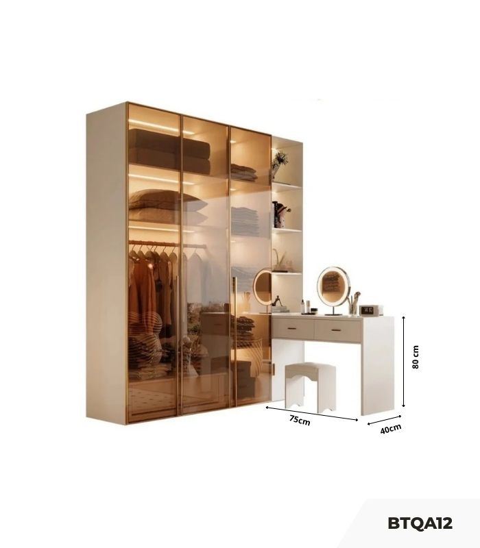 Bàn trang điểm TQA12 80x40 - Trắng