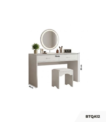 Bàn trang điểm TQA12 80x40 - Trắng