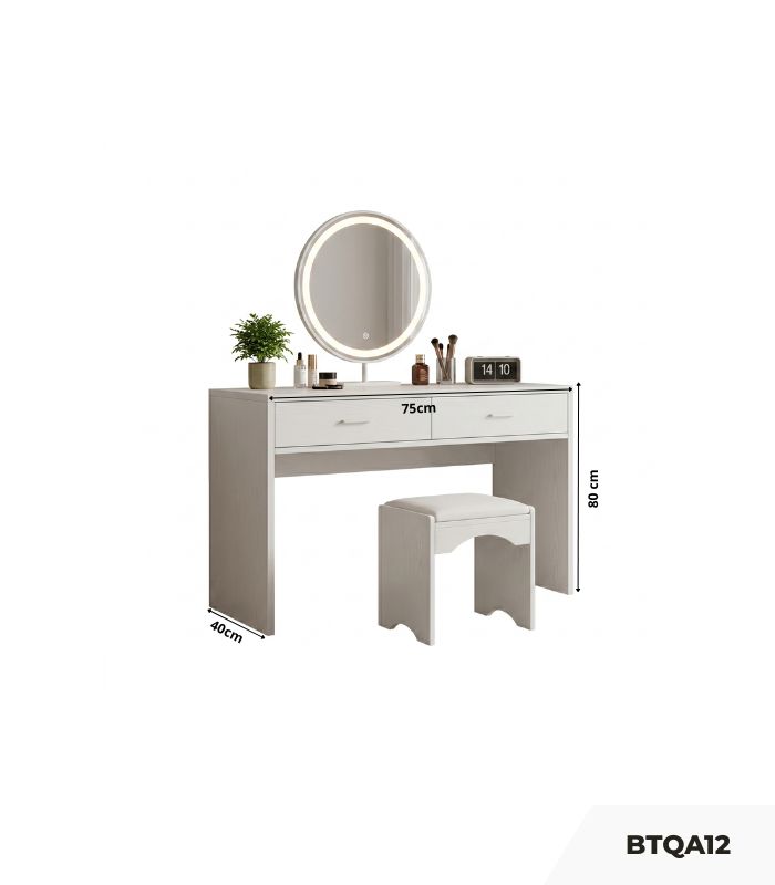 Bàn trang điểm TQA12 80x40 - Trắng
