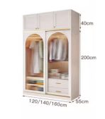Tủ quần áo TQA01.1 160x200 - Trắng