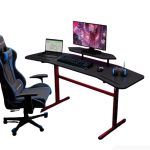 Bàn làm việc LBV03.1 160x60 - Đen + Khung chân đỏ