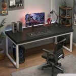 Bàn làm việc LBV04.2 120x60 - Đen + Khung chân trắng