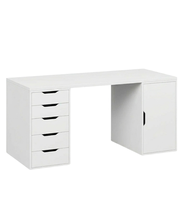 Bàn làm việc IKEA 2 Tủ LBV38.11 200x60 - Trắng