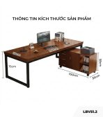Bàn làm việc LBV51.2 160x100 - Vân gỗ đậm