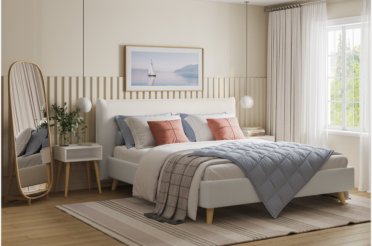 Giường Chievo Vải 140 Bulce White