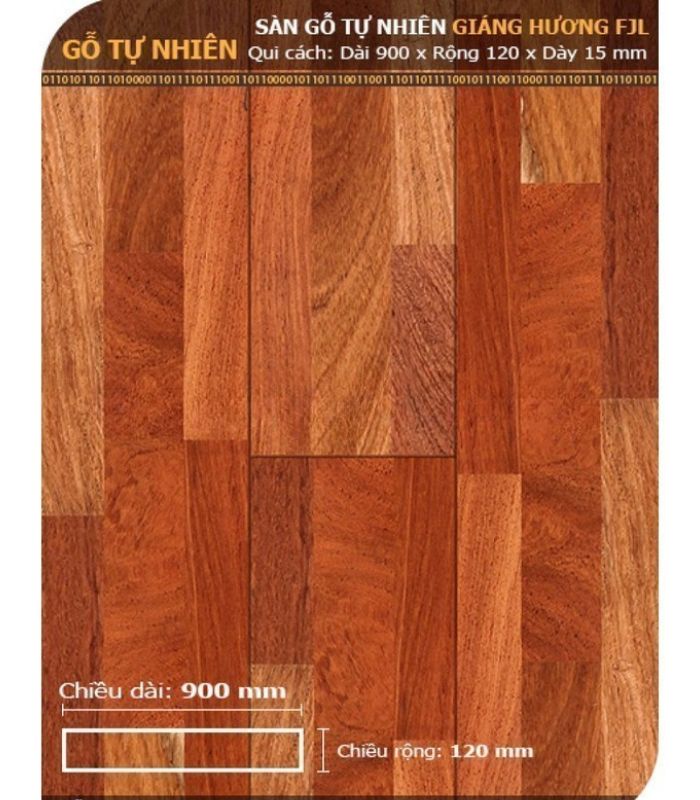 Sàn Gỗ Giáng Hương 15mm GH FJL 120x900