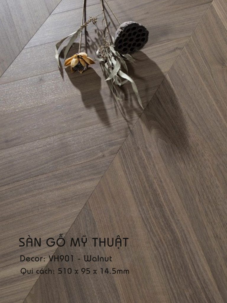 Sàn Gỗ Mỹ Thuật Black Walnut 14.5mm VH901