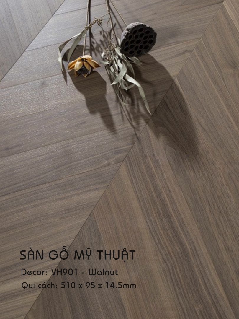 Sàn Gỗ Mỹ Thuật Black Walnut 14.5mm VH901