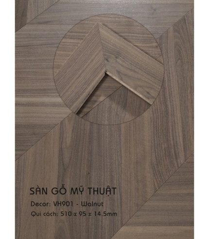 Sàn Gỗ Mỹ Thuật Black Walnut 14.5mm VH901