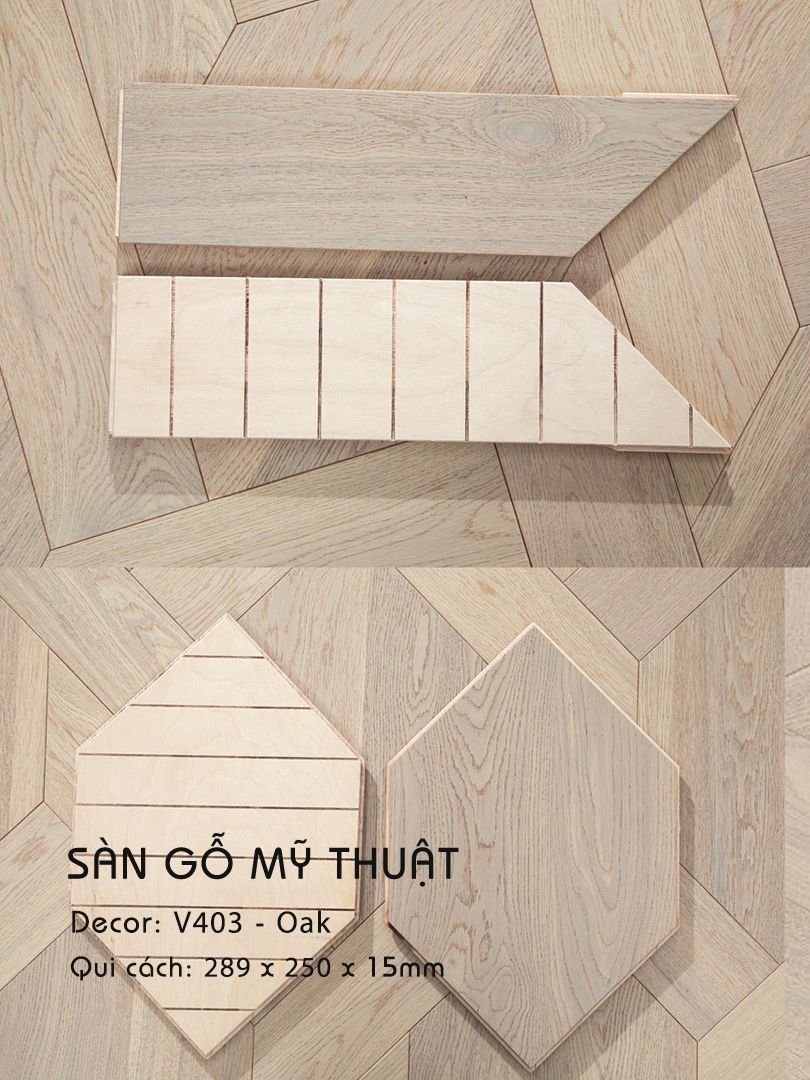 Sàn Gỗ Mỹ Thuật Oak 15mm V403