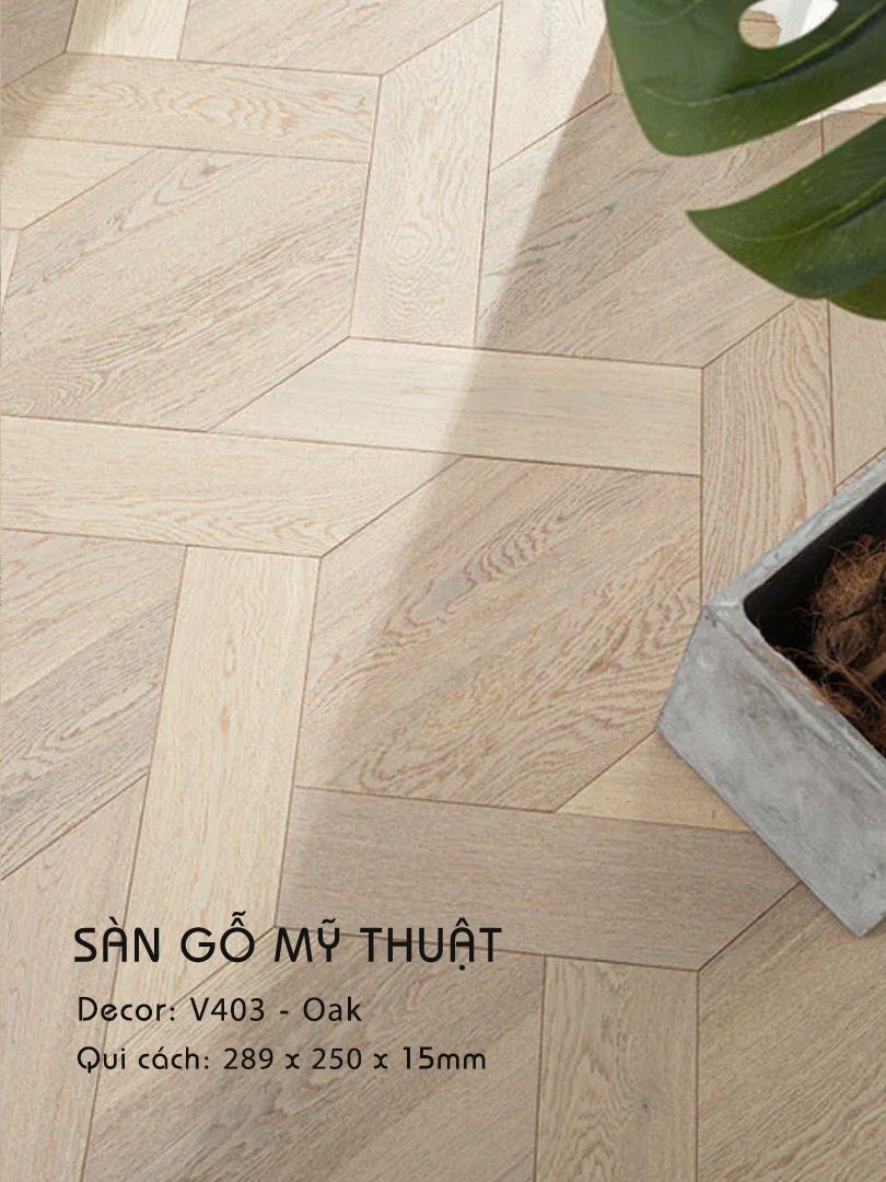 Sàn Gỗ Mỹ Thuật Oak 15mm V403